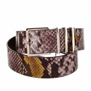 Anine Bing Snake Print Belt - Brown and Yellow XS/S